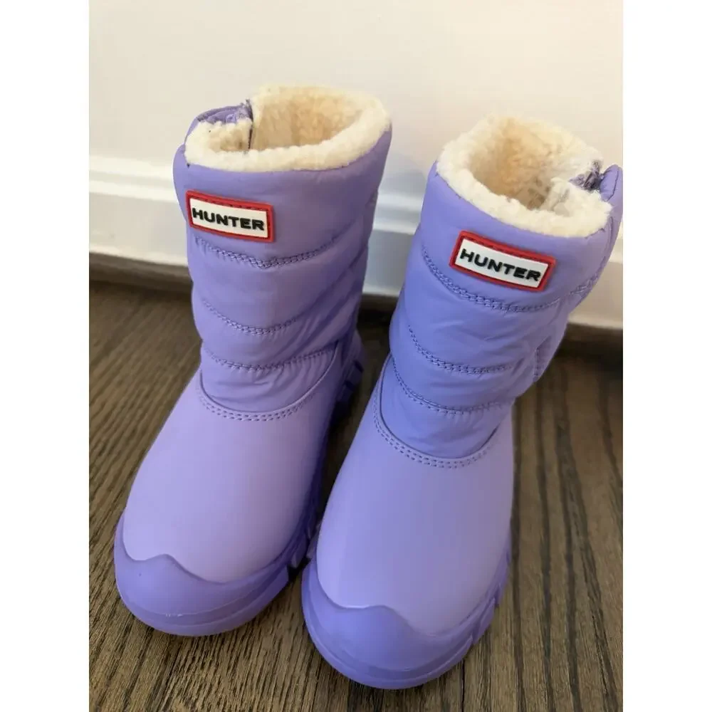 Hunter Kids Insulated Waterproof Sherpa Lined Snow Boots Purple Girls 10c NEW